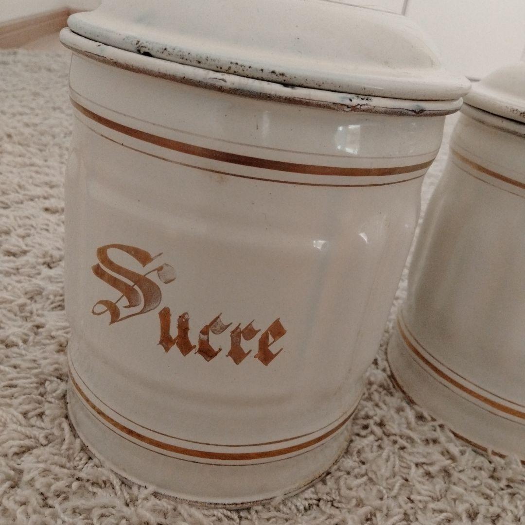 ホーロー　アンティーク　キャニスター　6個セット