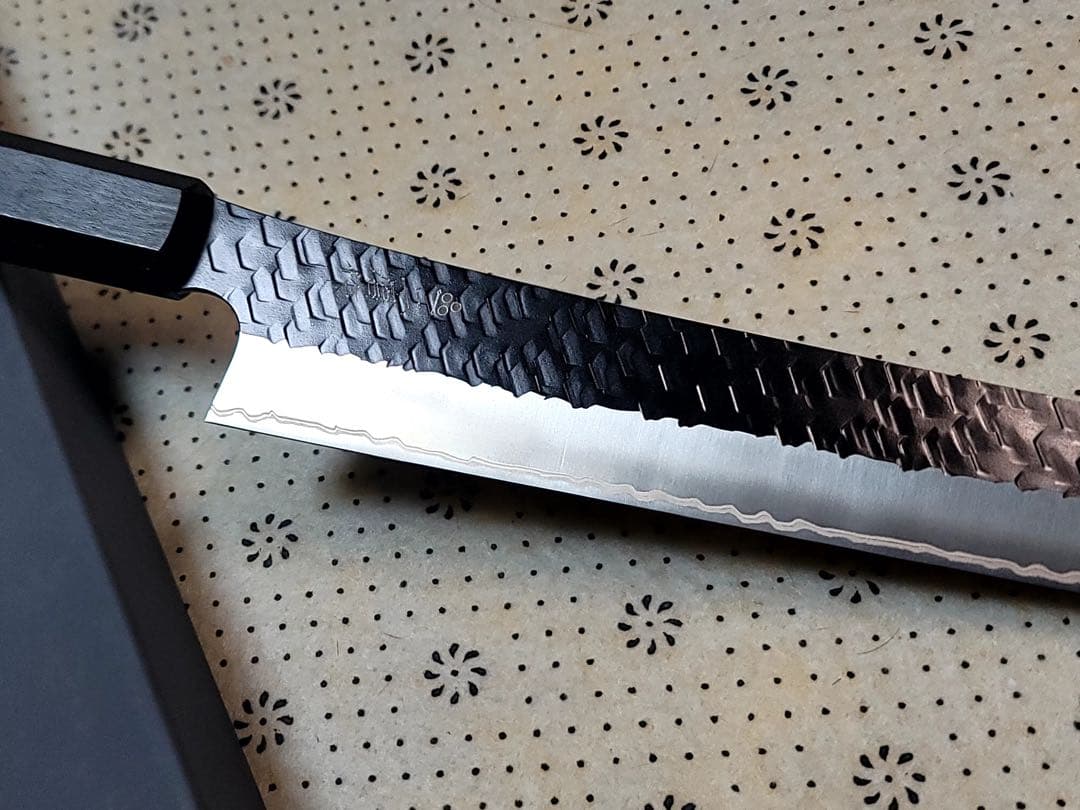 二唐刃物　黒打ち　sg2 先丸筋引き　255mm