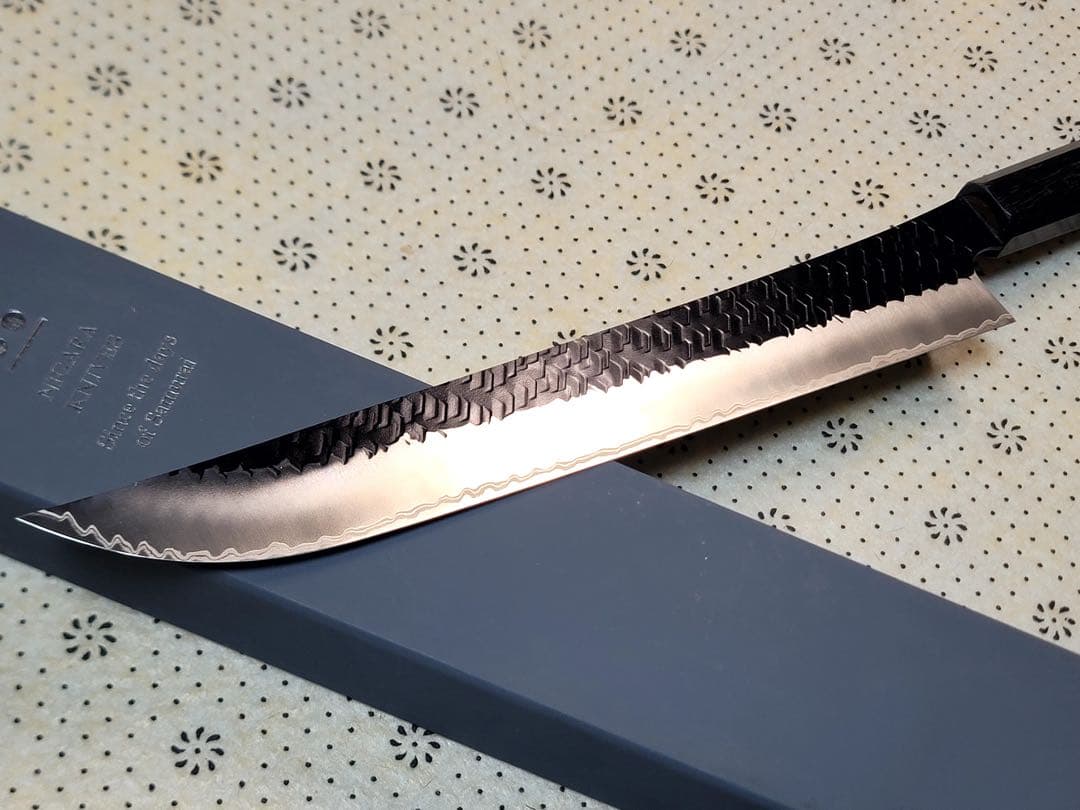 二唐刃物　黒打ち　sg2 先丸筋引き　255mm