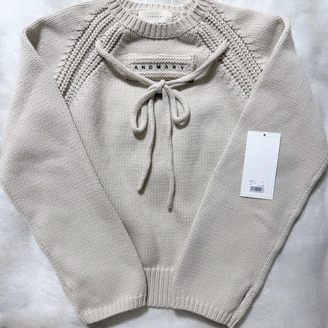 トップス andmary Casey knit tops beige
