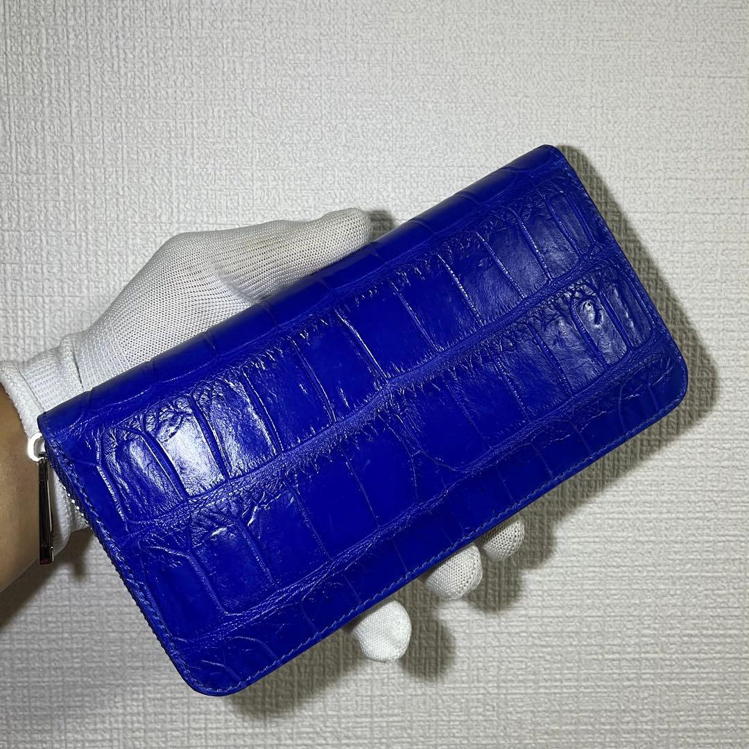 ★限定セール【新品・未使用】クロコダイル 長財布 シャムワニ　ラウンドファスナー