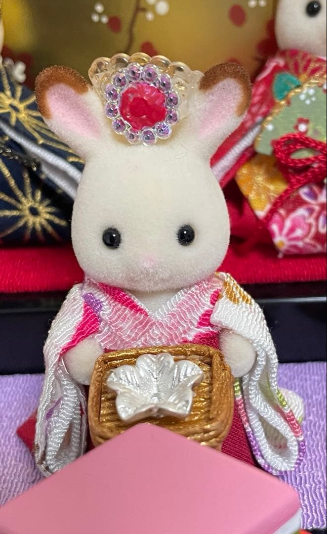 雛人形 シルバニア赤ちゃん ケース入り 2段飾り 三人官女