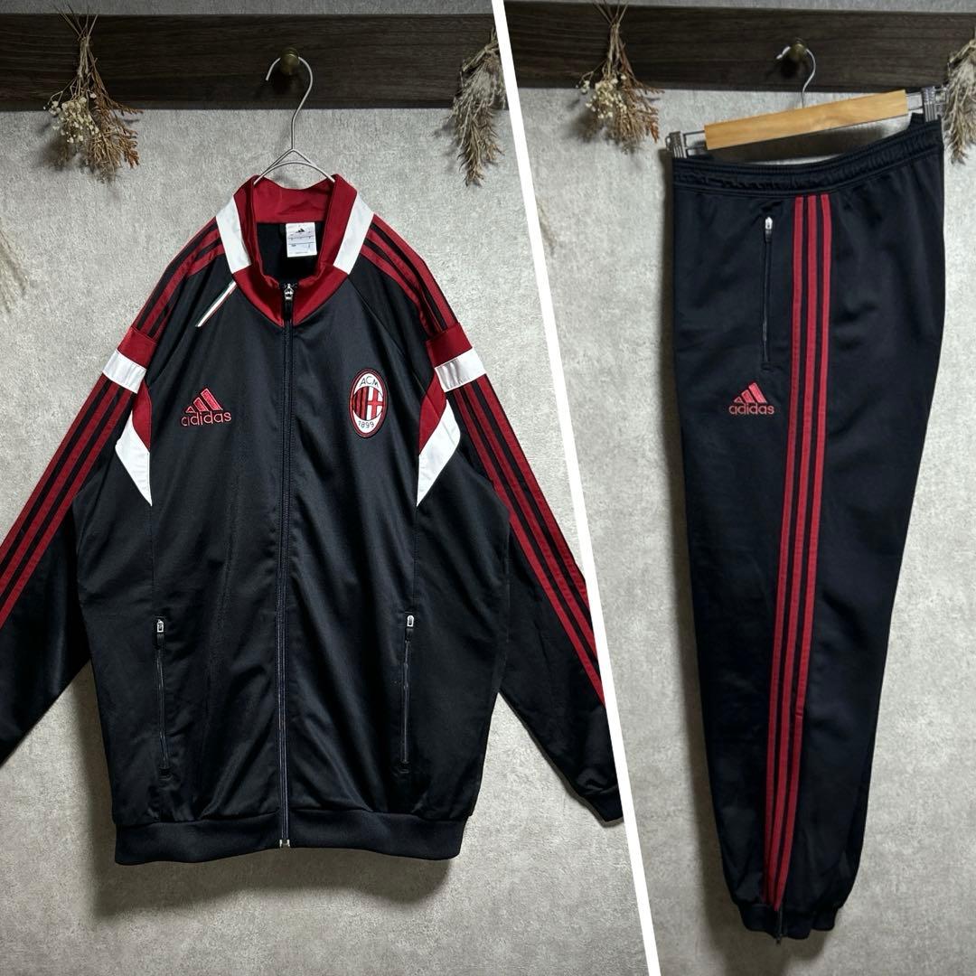 あ*様 セットアップ adidas トラックジャケット ACミラン 赤×黒×白
