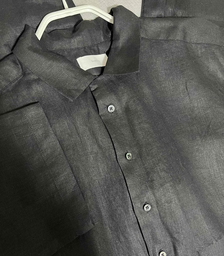 【即配送】かぐれ リネンハーフスリーブオールインワン ブラック