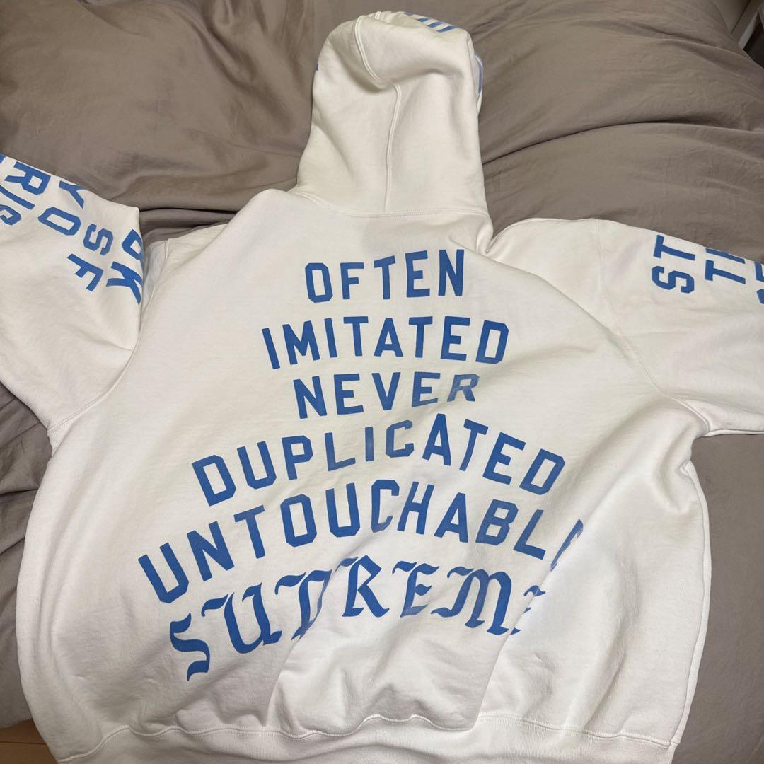 トップス Supreme Team Flocked Hooded Sweatshirt L