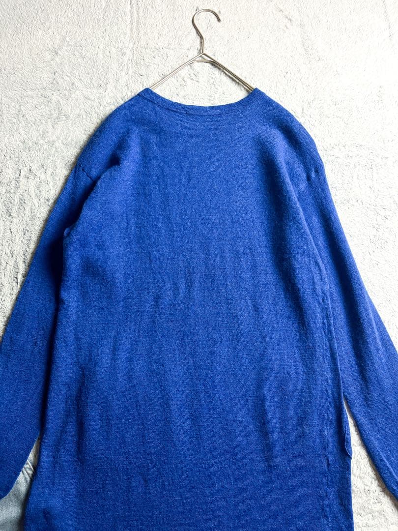 【45R】45rpm 毛100% クルーネックロングニットワンピース ポケット付