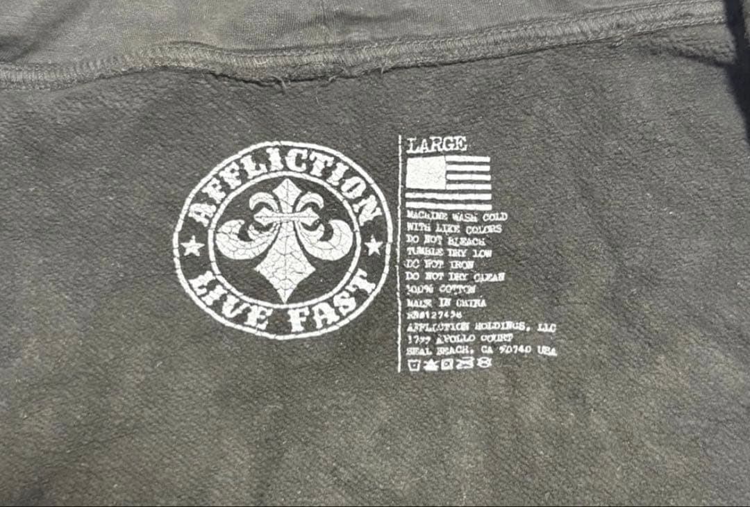 Affliction アフリクション　ジップアップパーカー　プルオーバー　Ｌ