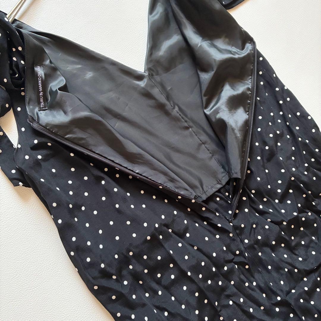 ツルバイマリコオイカワ　Papillion　オールインワン　肩リボン付き　水玉