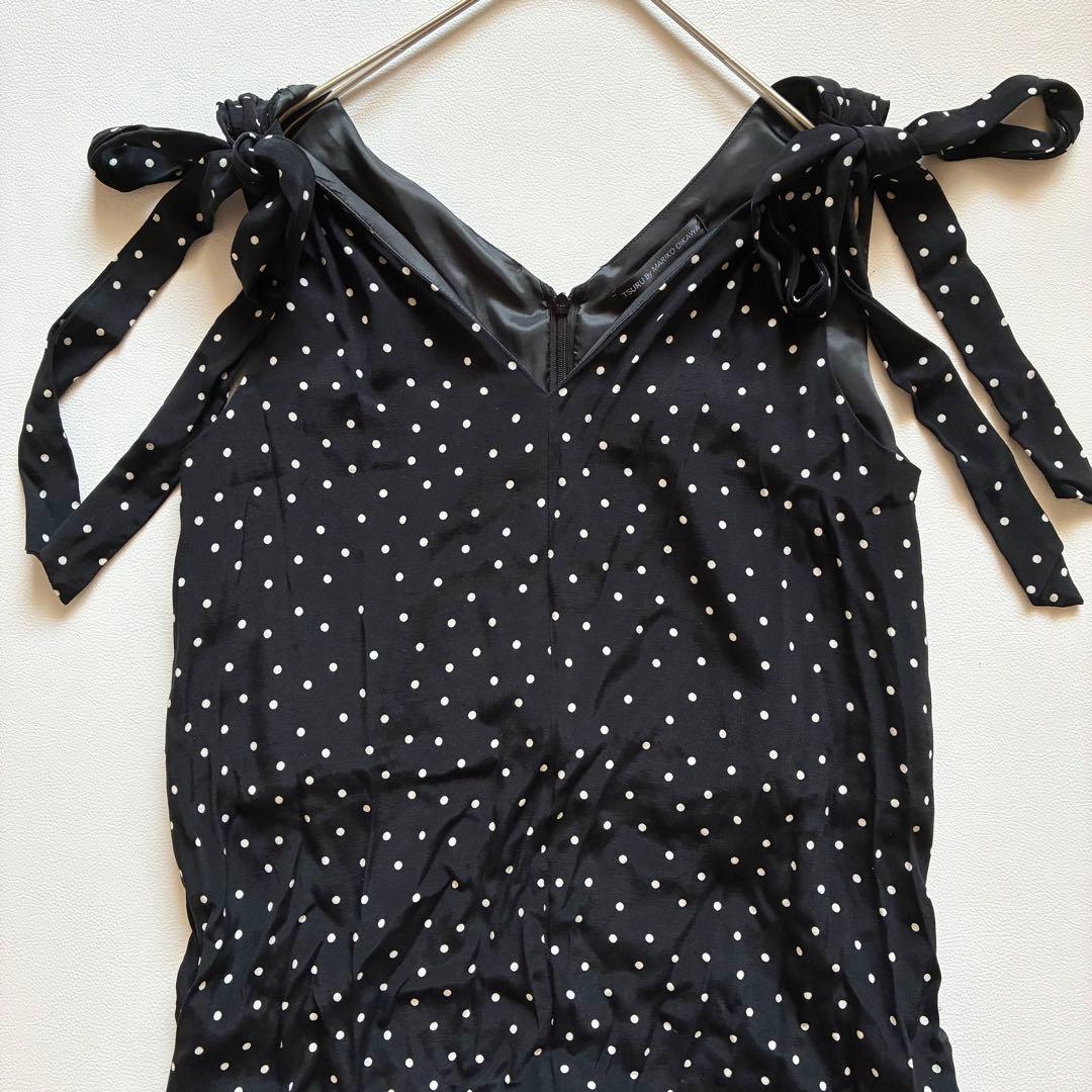 ツルバイマリコオイカワ　Papillion　オールインワン　肩リボン付き　水玉