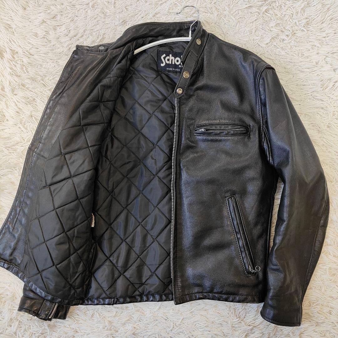 良品 Schott ライダースジャケット 641Q キルティング サイズ38