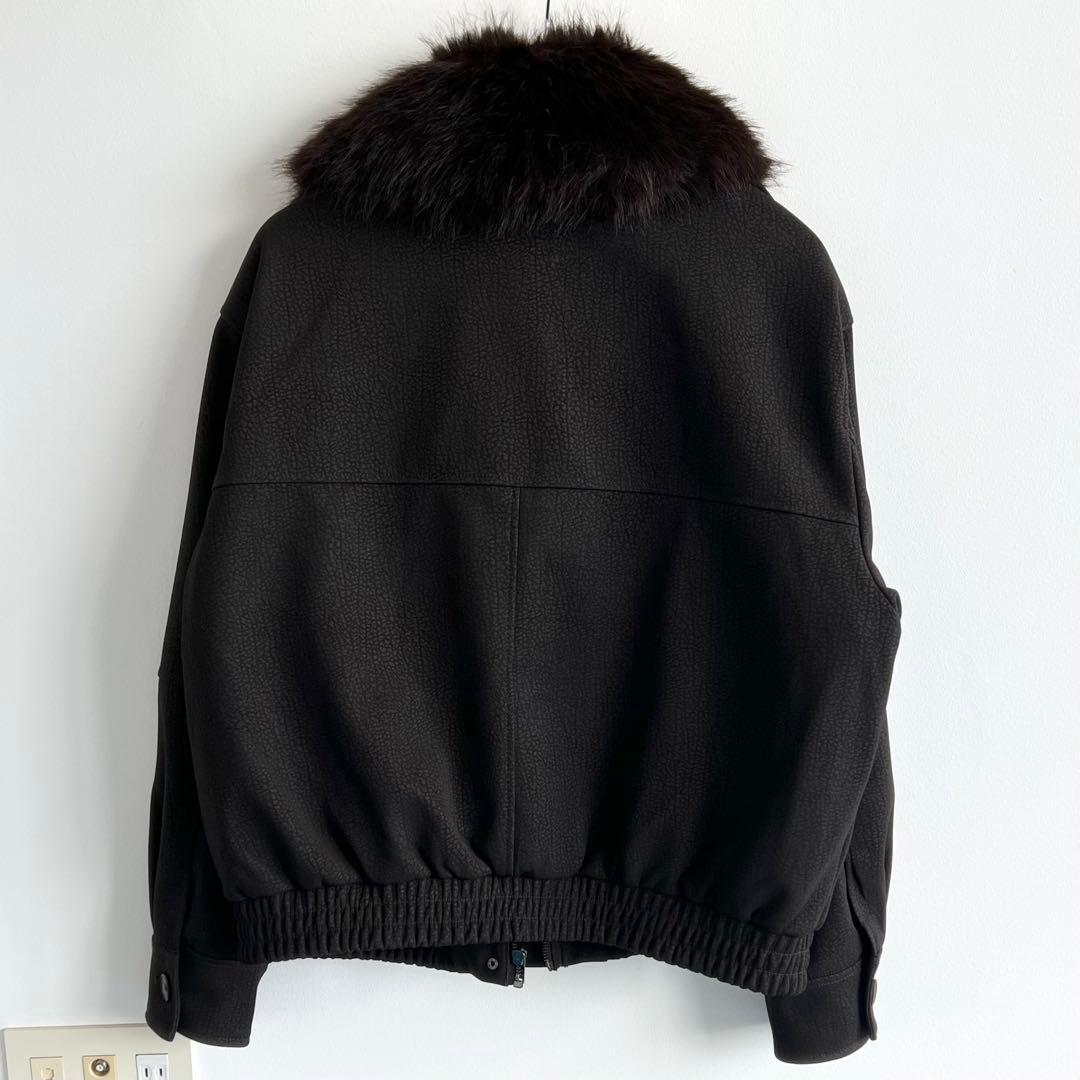 ZARA ファーカラー　ライダースジャケット　コート　L 今季新品同様　ブラウン