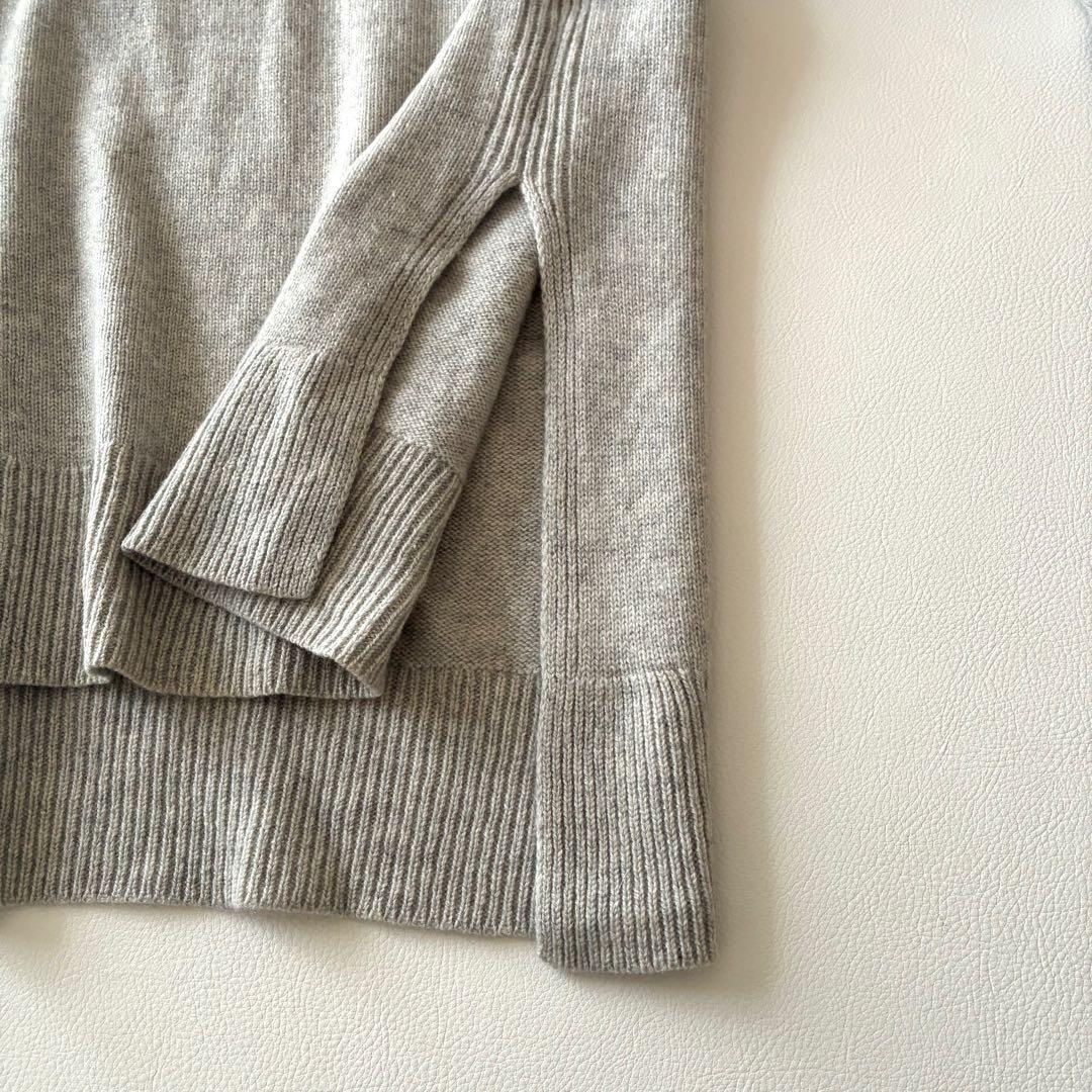 【美品】セオリーリュクス　カシミヤ100％クルーネックセーター　ライトグレー