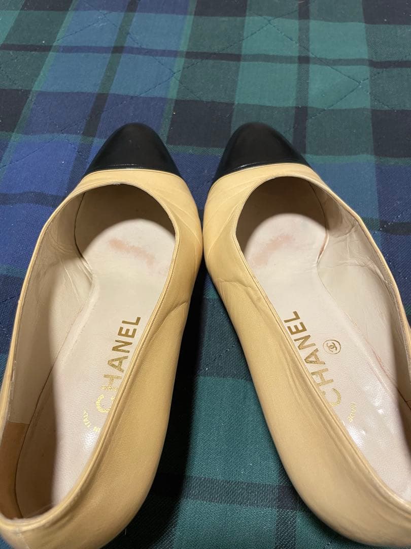 最安値シャネル　CHANEL ヴィンテージ　2トーンパンプス　バイカラーレザー
