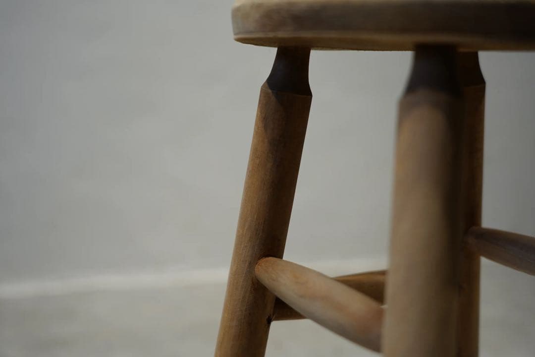 丸スツール　古木　昭和レトロ　ビンテージ椅子
