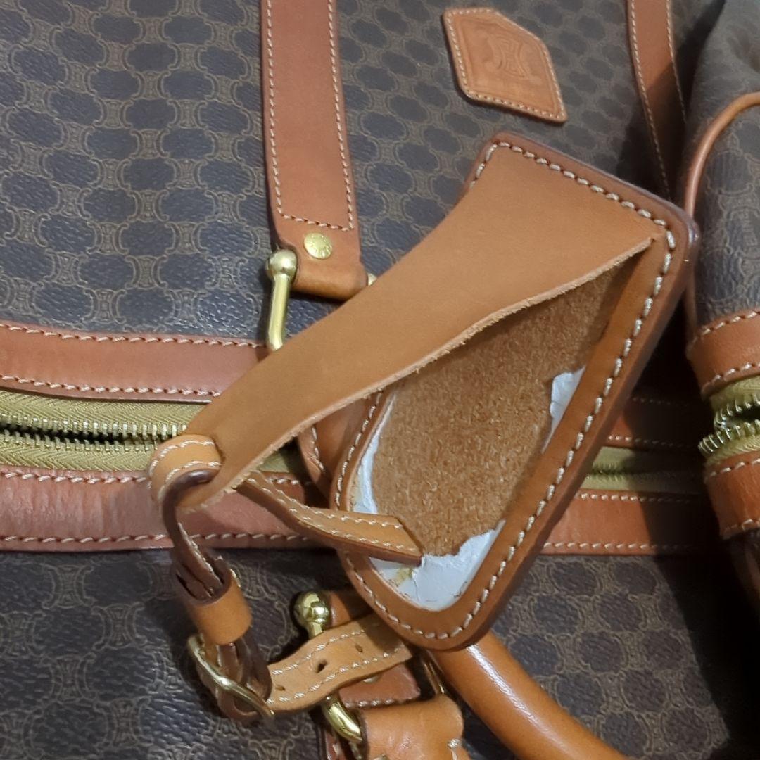 CELINE セリーヌ マカダム レザー ボストンバッグ 大容量