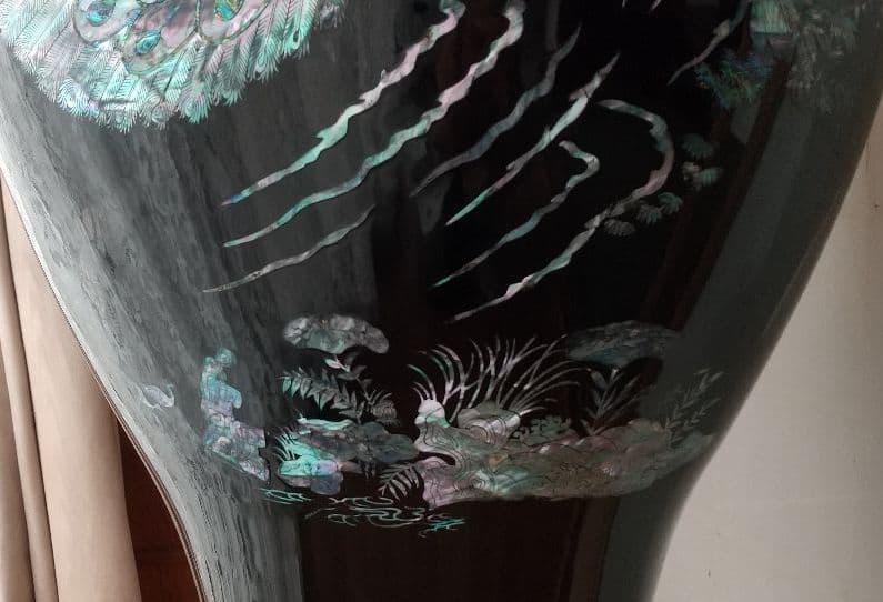 螺鈿細工の特大壺花器