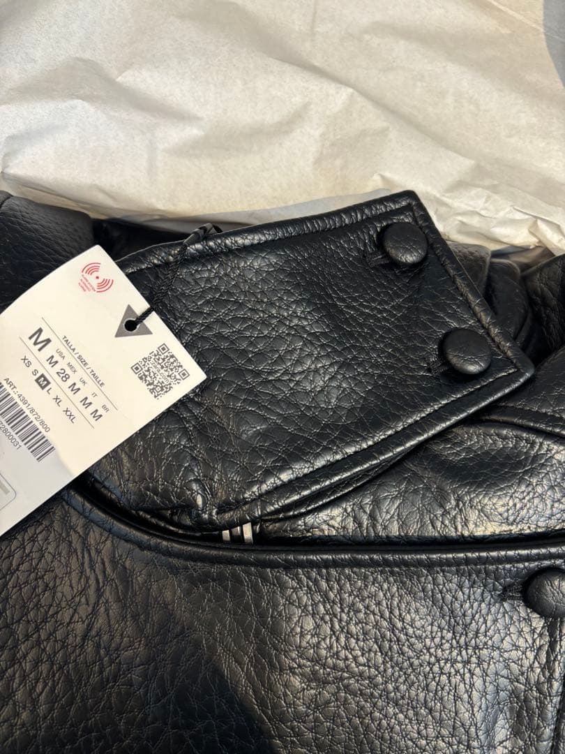 国内正規品 ZARAフェイクレザージャケット ysl Mサイズ