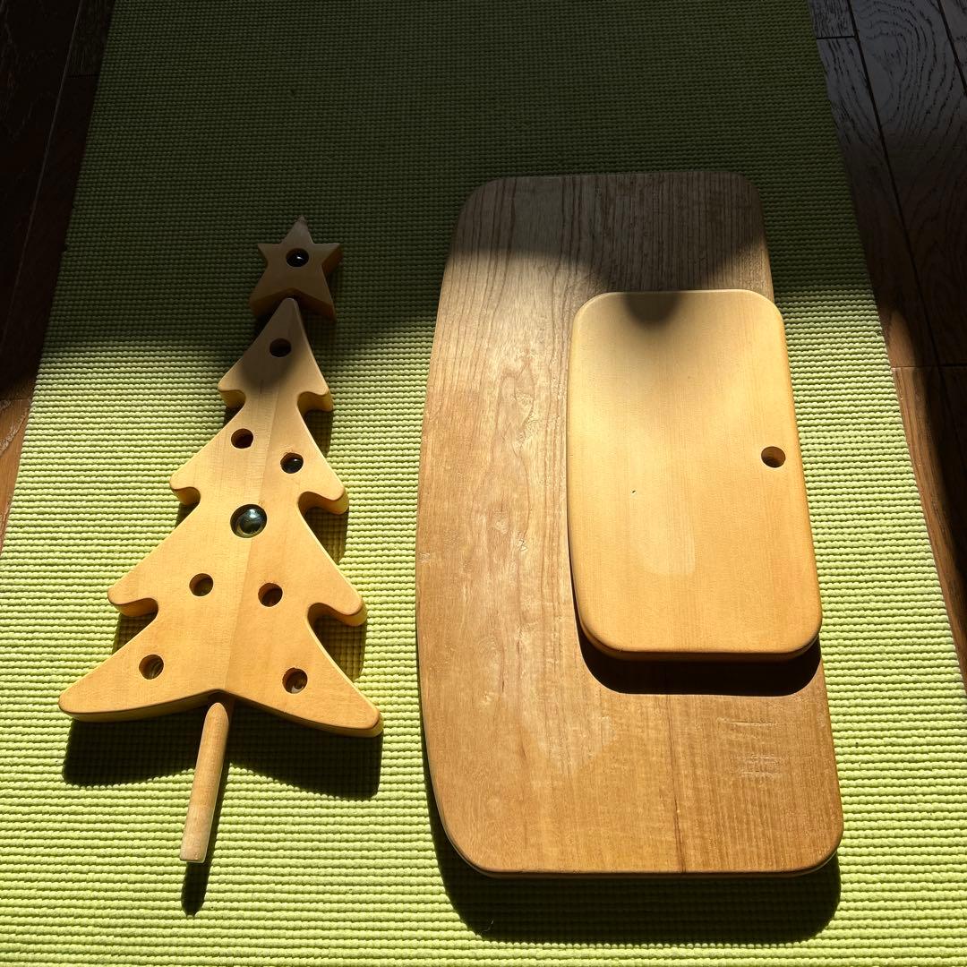 木製クリスマスツリー 約30cm カラフルビーズ付き