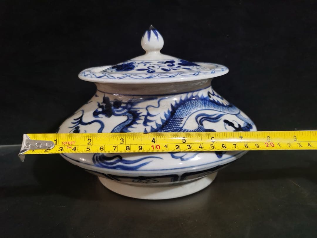 旧蔵　時代物　元時代　清花瓷 陶器