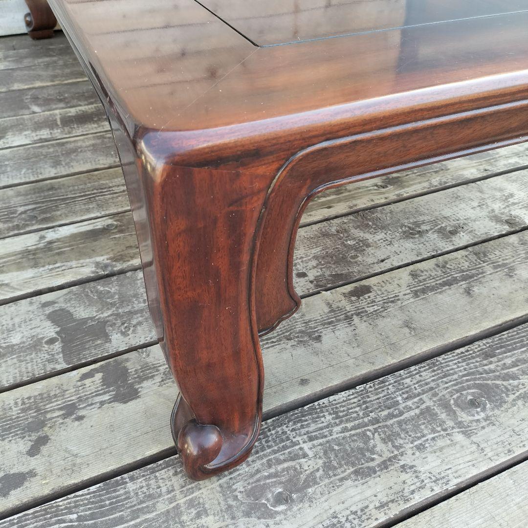 M♦ばんばん送料込　漆塗り　紫檀(シタン)　無垢材　唐木　座卓