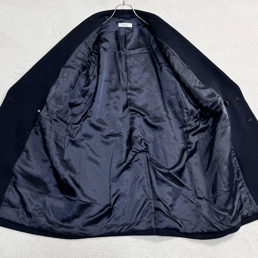 『B＆Yユナイテッドアローズ』メルトンチェスターコート ダブル ネイビー XL