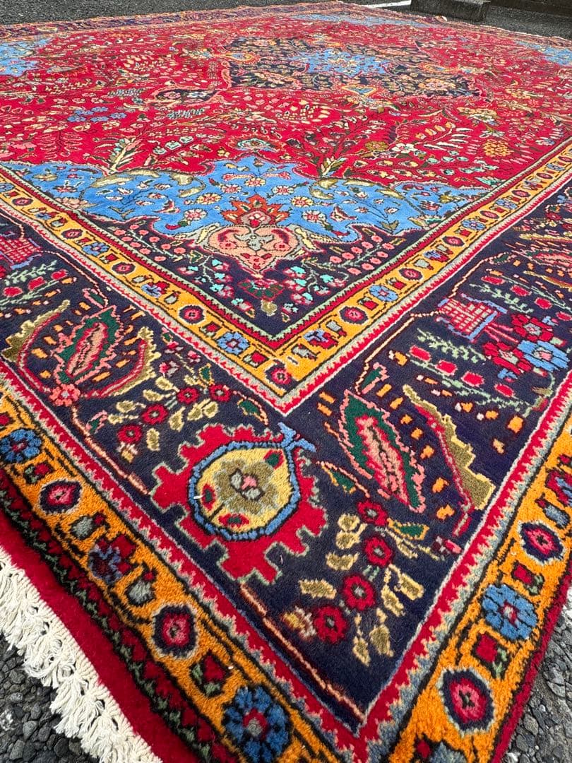 ペルシャ 手織り タブリーズ 絨毯