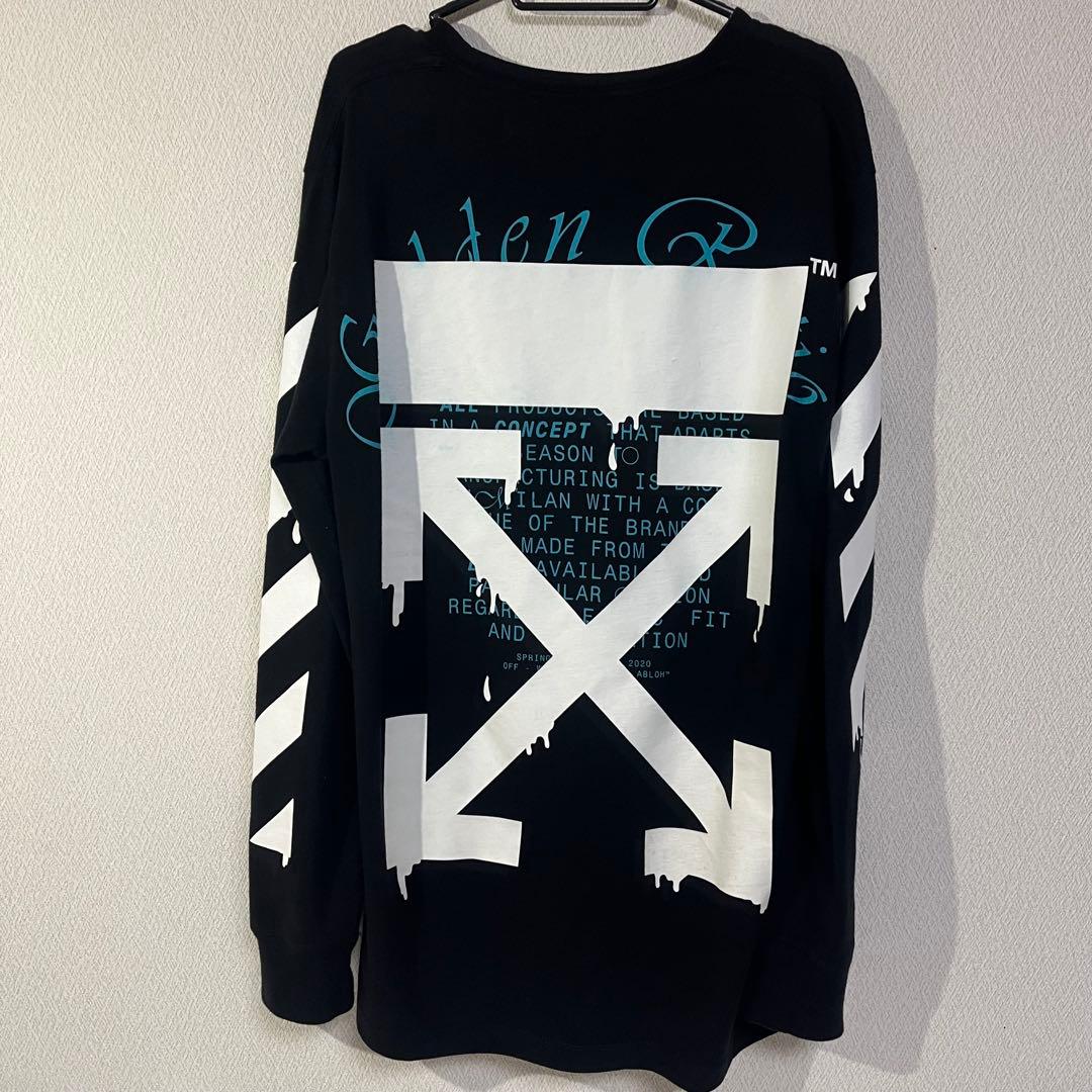 ら*ぃ様 OFF-WHITEグラフィックデザイン長袖カットソー ブラック❣️美品