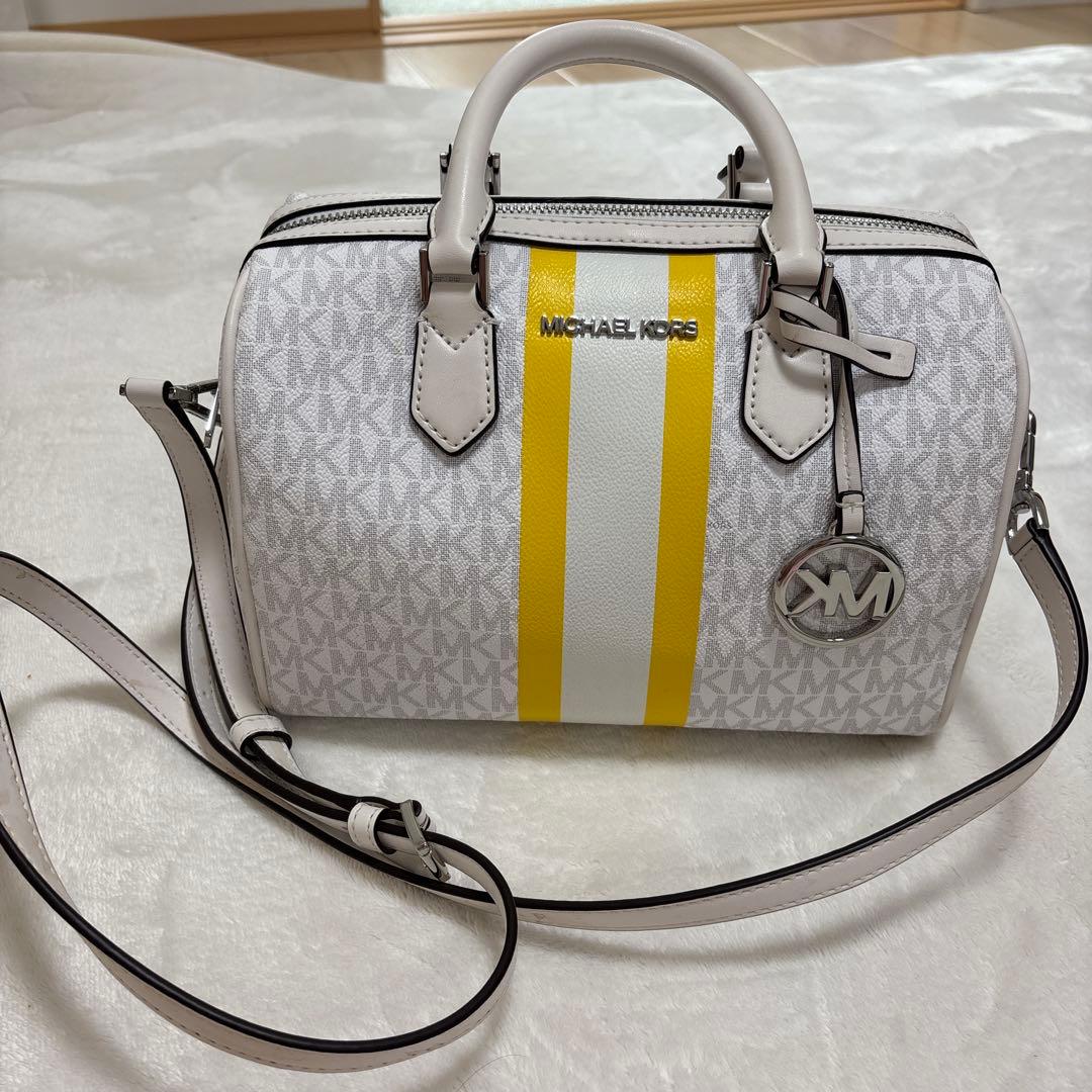 専用MICHAEL KORS ボストンバッグ ホワイト/イエロー