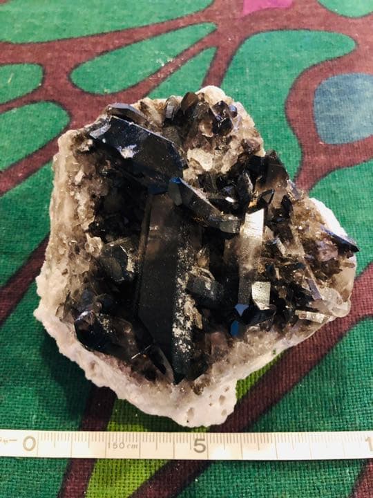 極上 黒水晶[モリオン]クラスター 原石 浄化 置物No2