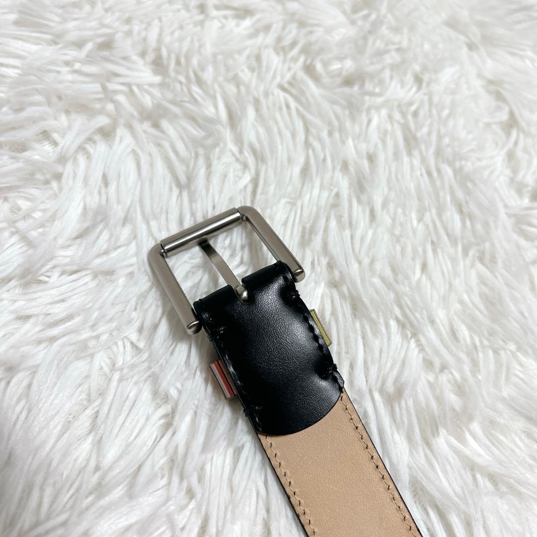 ✨新品未使用✨Paul Smith レザーベルト マルチストライプ ブラック