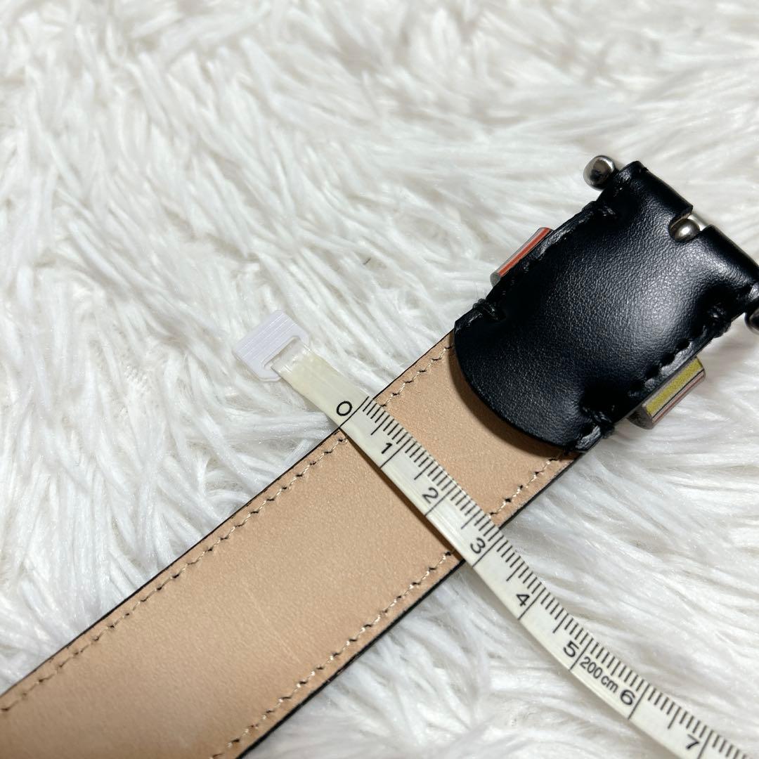 ✨新品未使用✨Paul Smith レザーベルト マルチストライプ ブラック