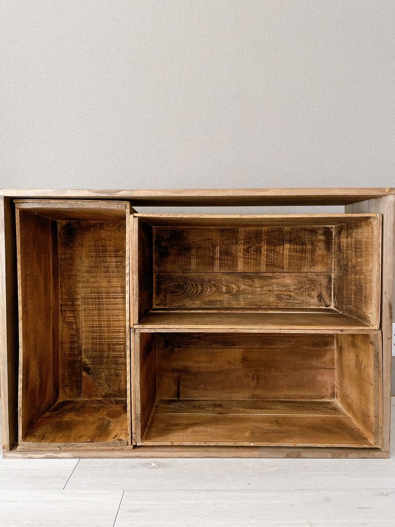 【直接引き取り限定】りんご箱の棚/ウッドシェルフ