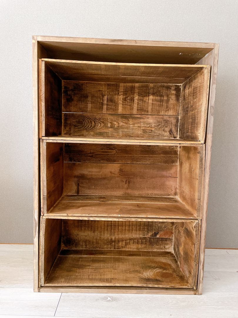 【直接引き取り限定】りんご箱の棚/ウッドシェルフ