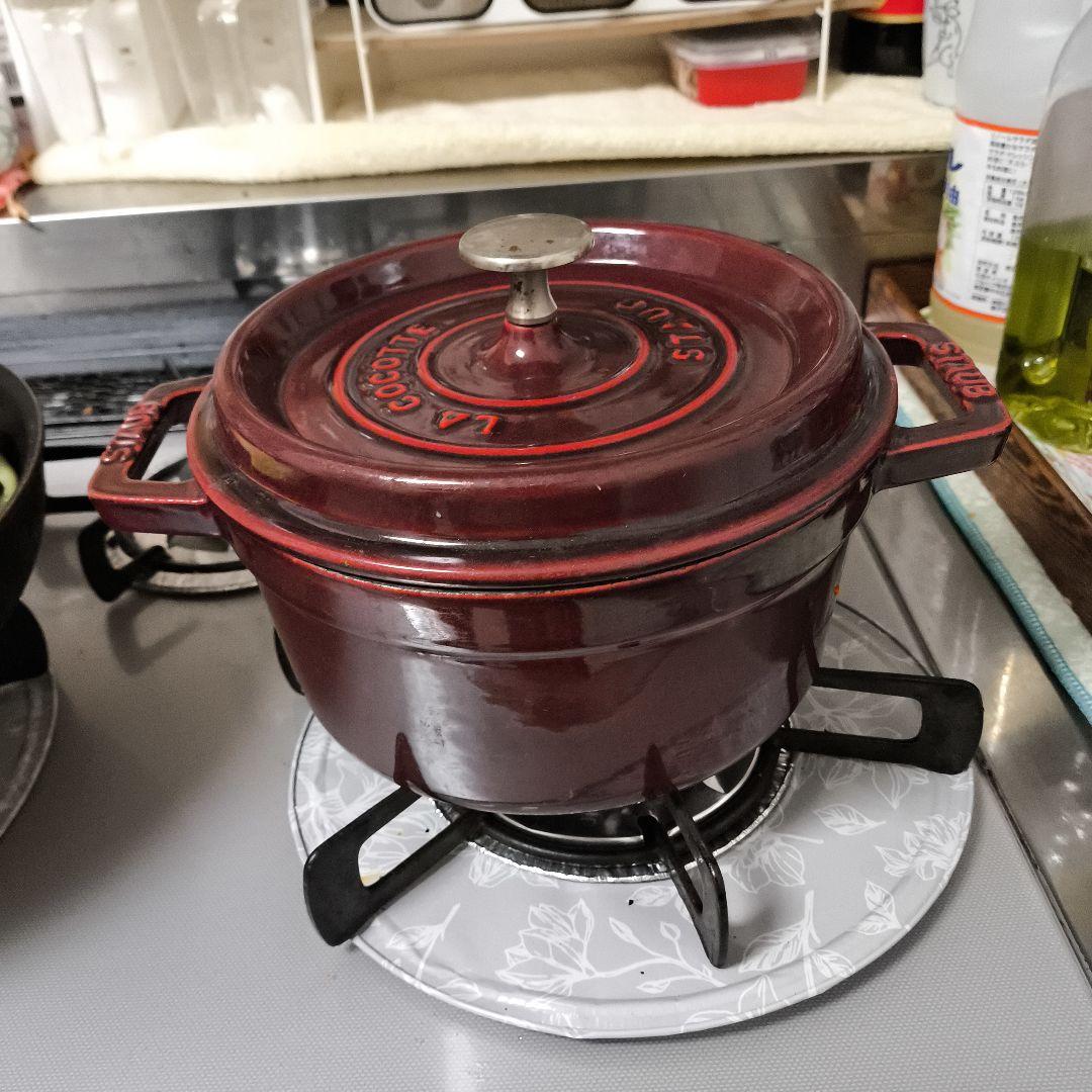 STAUB LA COCOTTE 赤 鍋 20cm 現状品
