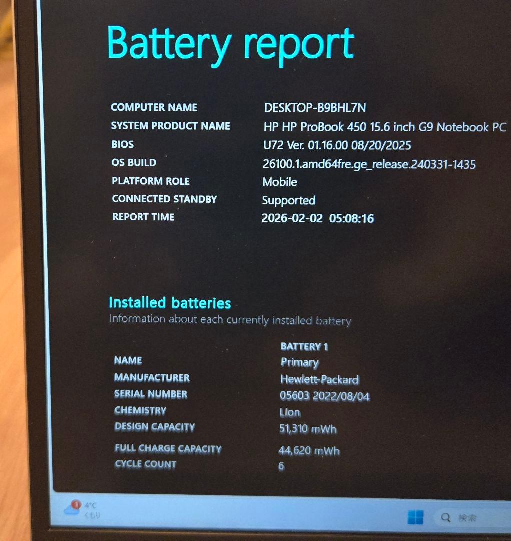 【ほぼ未使用】HP ProBook 450 G9 第12世代i7/16GBメモリ