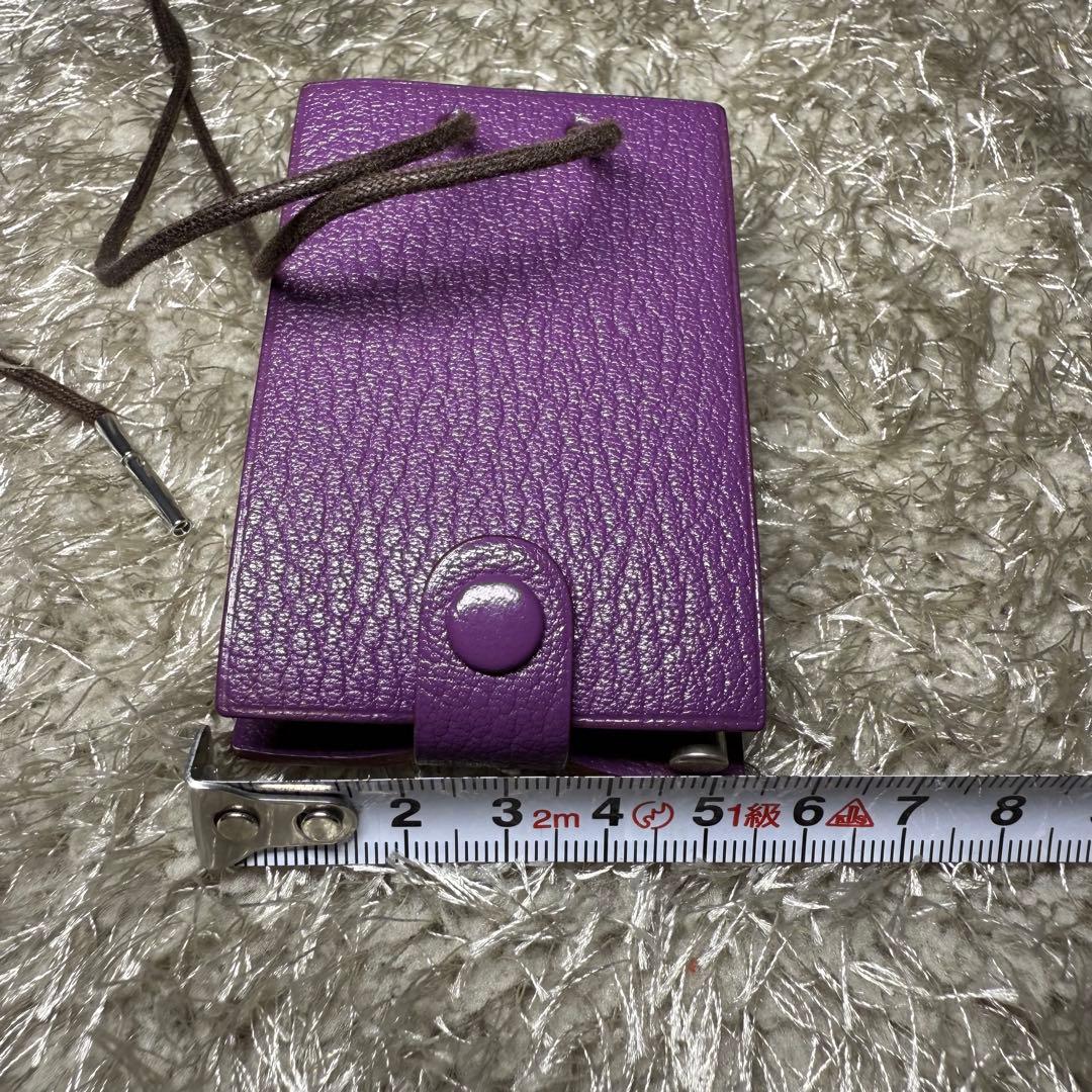 エルメス　メモ帳　パープル　レザー
