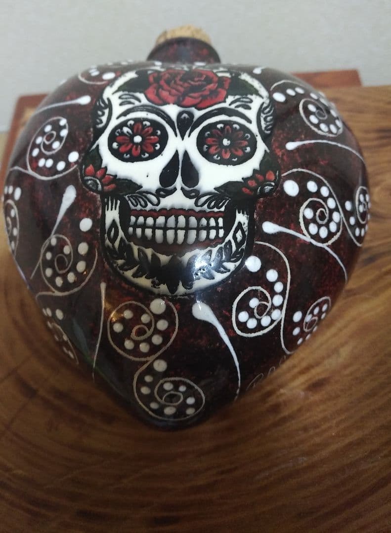 メキシコ雑貨 インテリア 花瓶 瓶 ドクロ 髑髏 ハート型 陶器