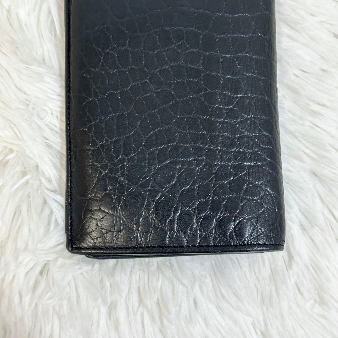 美品✨️SAINT LAURENTサンローラン クロコ型押し 長財布 ブラック