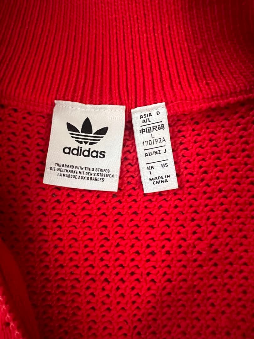 韓国 adidas クロシェ トラックトップ パーカー ジャージ　赤