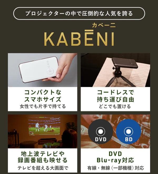 《付属品完備》UENO-mono KABENI T89 小型プロジェクター