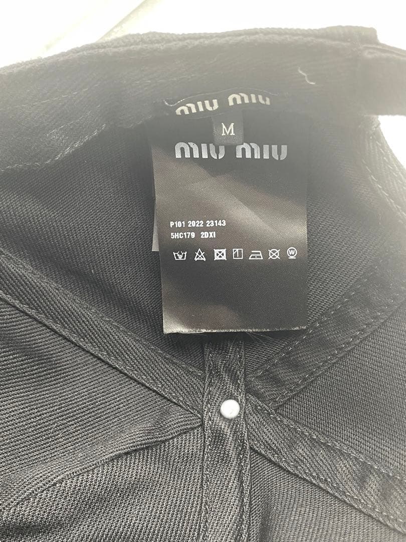 【mh】miu miu ブラック ベースボールキャップ