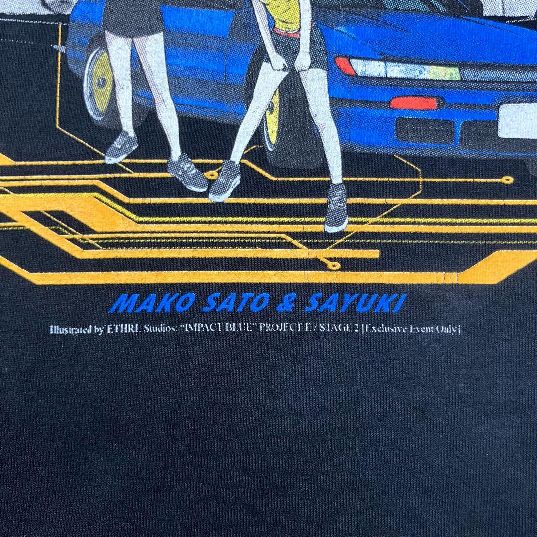 【XL】頭文字D イニシャルディー アニメTシャツ インパクトブルー 真子&沙雪