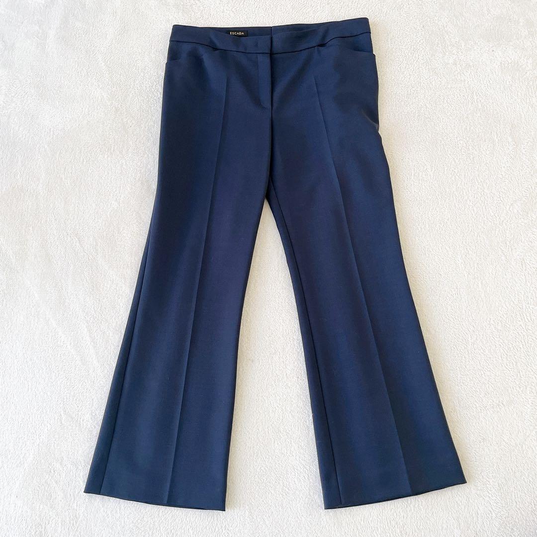 極美品★ESCADA★ジャケット×パンツセットアップ スーツ ネイビーサイズ40