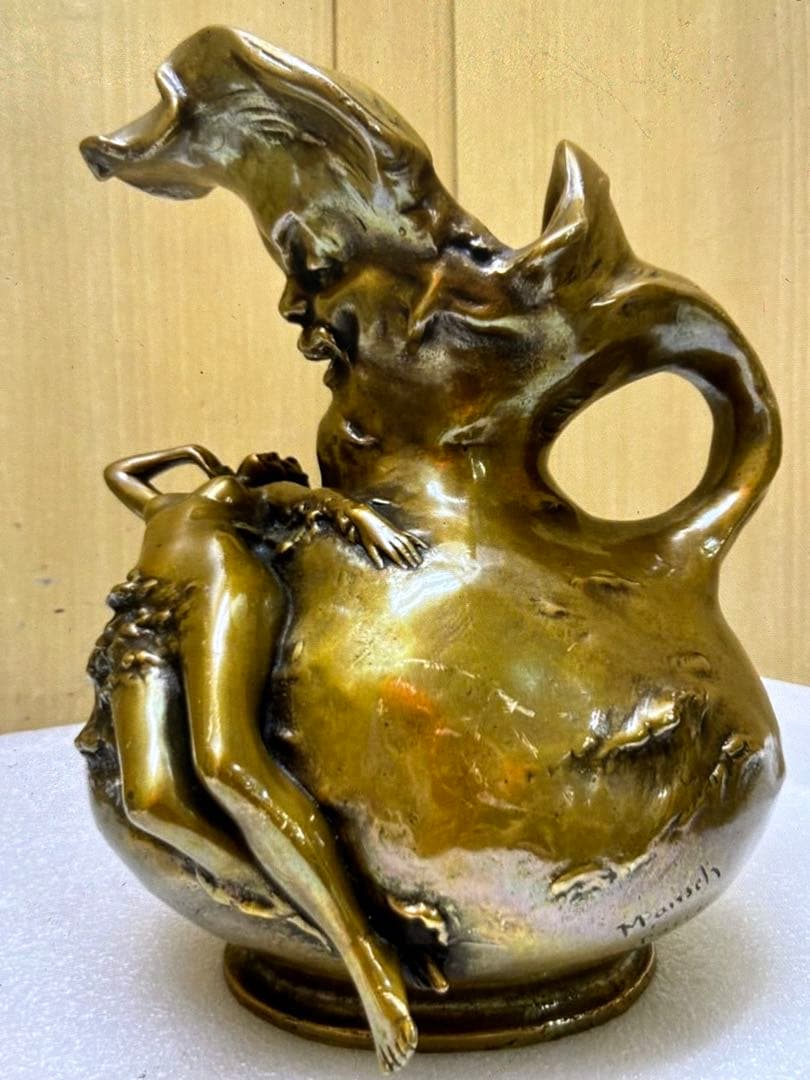 Marcel Paris ブロンズ 花瓶「Marsely Paris」彫刻家署名