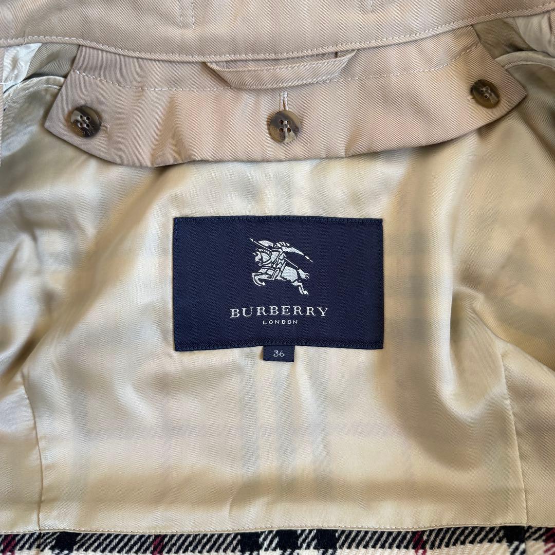 極美品　マキシ丈　バーバリーロンドン　トレンチコート　2way　ノバチェック　S