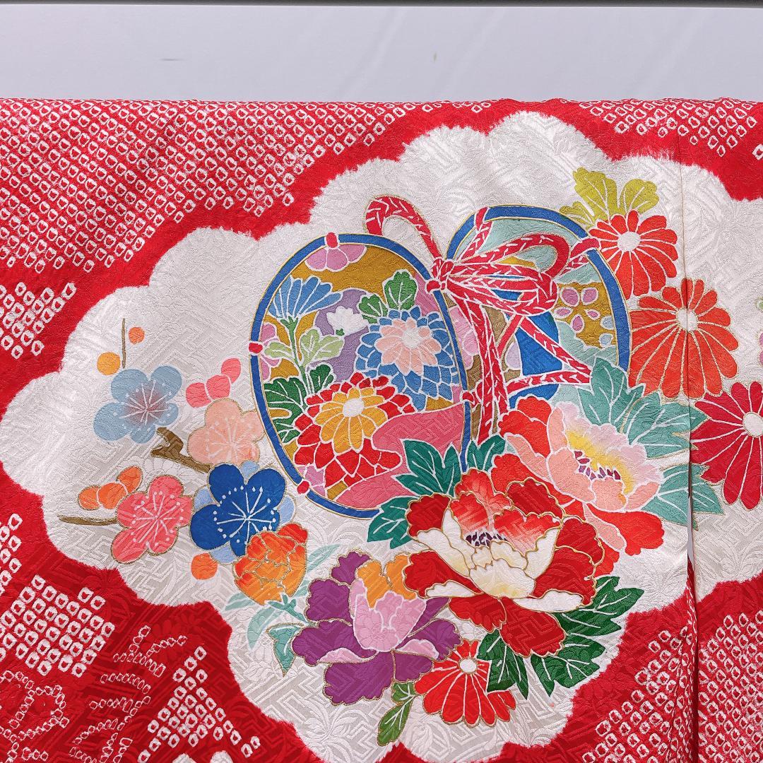 Y★3965★ 子供着物 襦袢付き 一つ身 女の子 七五三 3才 絞り染め