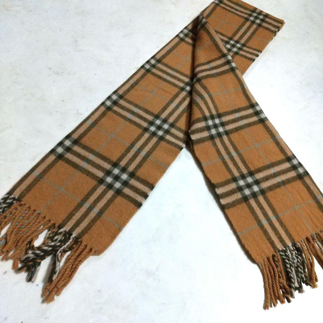 美品 BURBERRYS バーバリー カシミア チェック マフラー 男女兼用