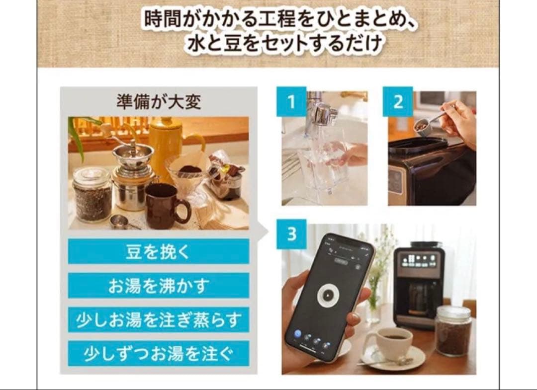 【新品未開封】スマート全自動コーヒーメーカー +Style PS-CFE-W01