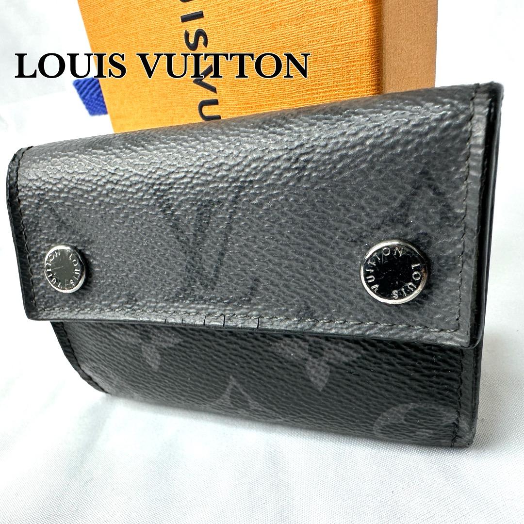 【美品】ルイヴィトン 折り財布 ディスカバリー コンパクト モノグラムエクリプス