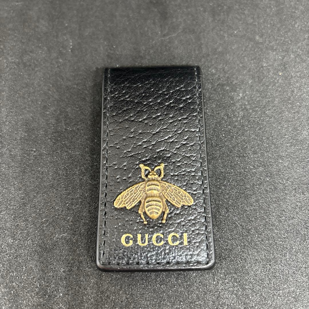 GUCCI アニマリエ ビー レザー マネークリップ 522914